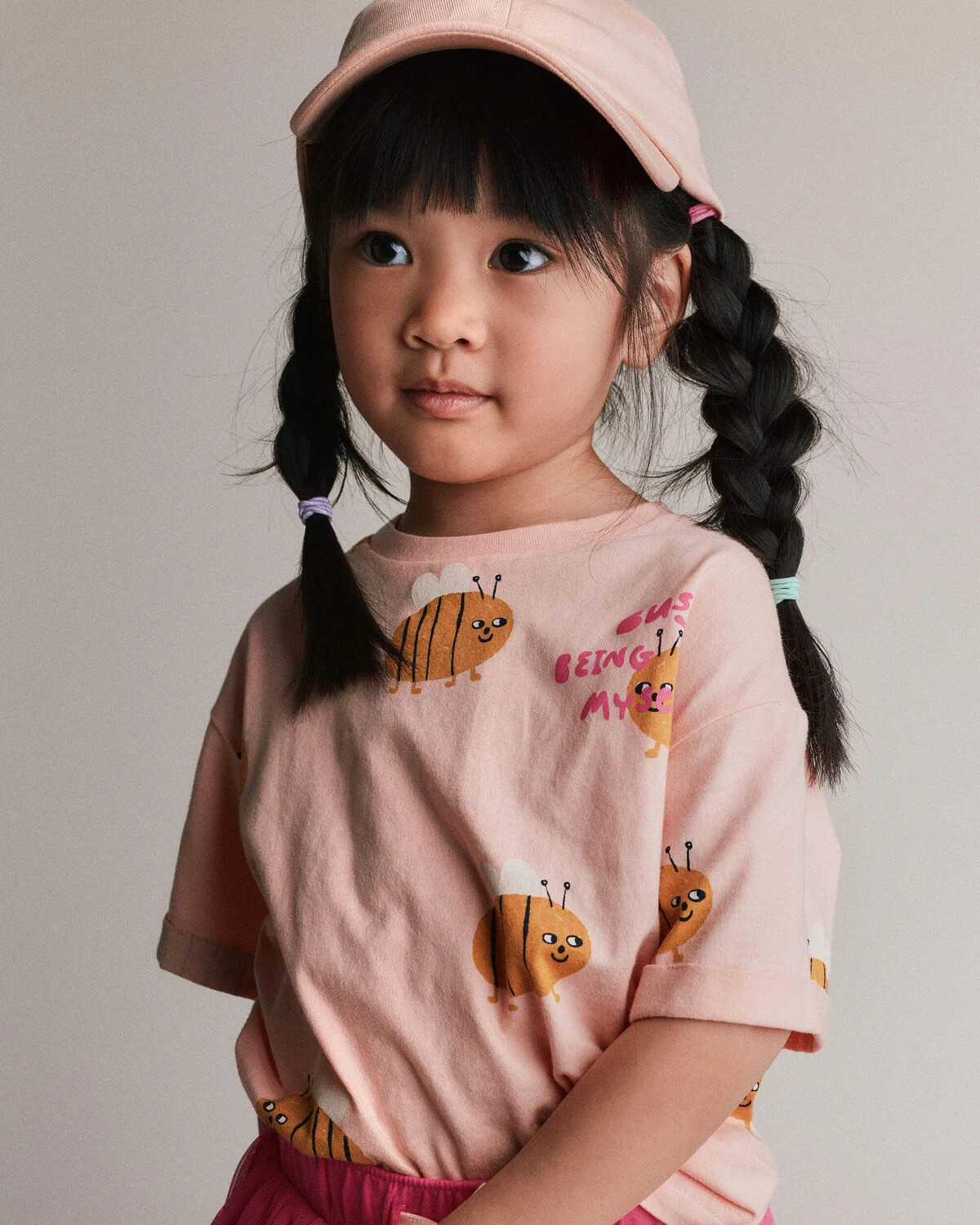 Toddler Girl Rolled Cuff Tee in Bee Print - Light Pink - Otter Avenue | Carter's | Carter's Inc