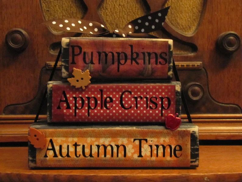 Pumpkins Apple Crisp Autumn Time Stacker Fall Sign Fall | Etsy | Etsy (US)