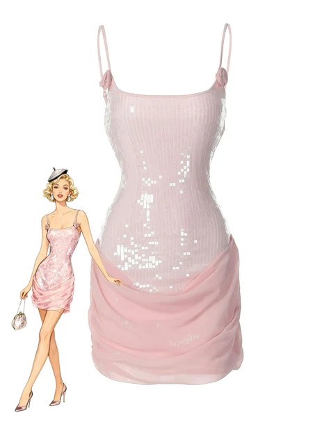 1980s Solid Sequined Patchwork Mini Dress | Retro Stage