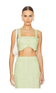 Amanda Uprichard Royston Crop Top in Aloe from Revolve.com | Revolve Clothing (Global)