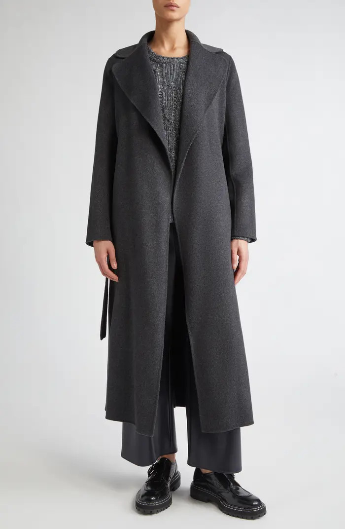 Poldo Belted Virgin Wool Long Wrap Coat | Nordstrom