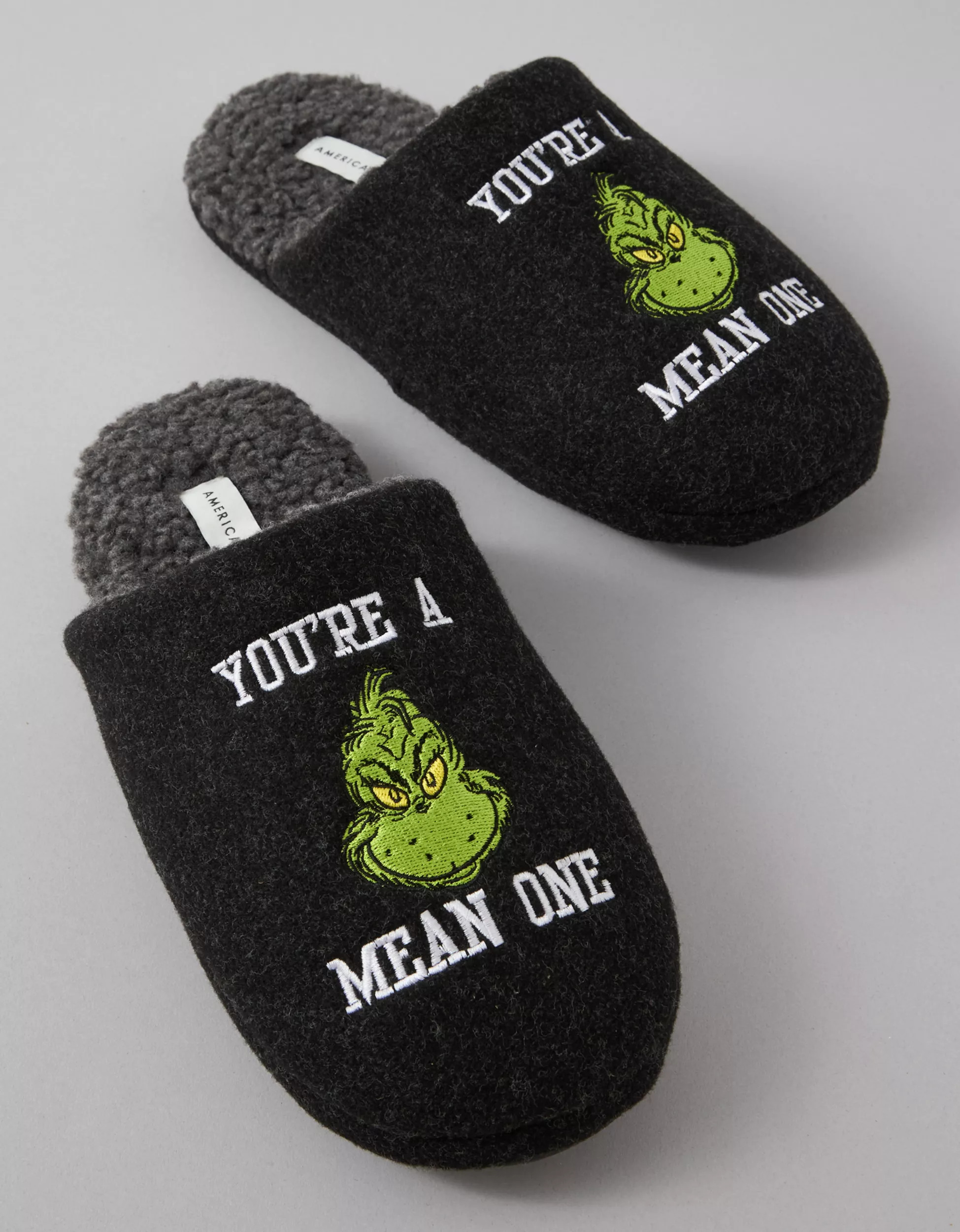 AE Holiday Grinch Fleece Slipper | American Eagle Outfitters (US & CA)