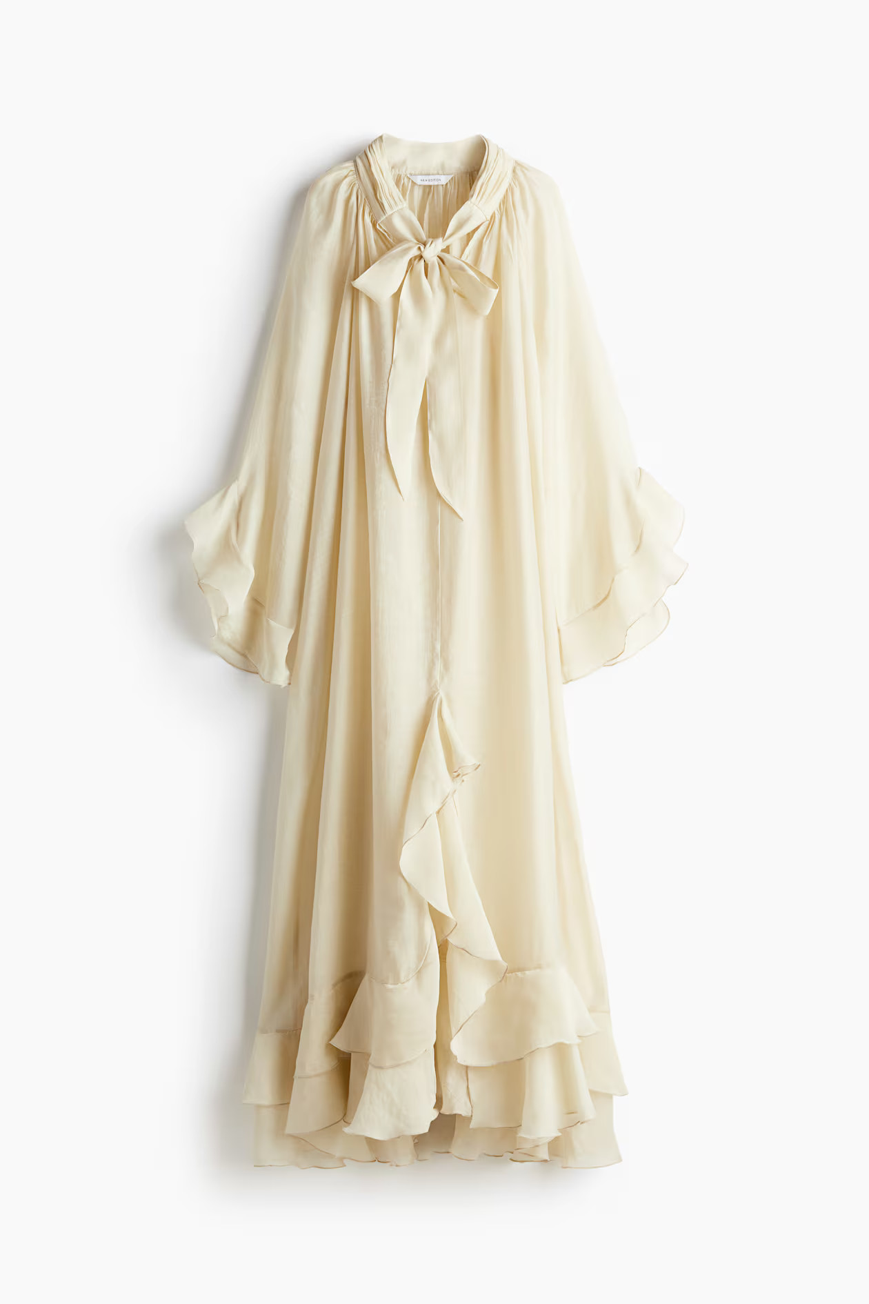 Flounced tie-neck dress | H&M (UK, MY, IN, SG, PH, TW, HK)