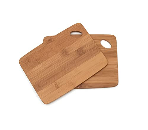 Lipper International Bamboo Wood Thin Kitchen Cutting Boards with Oval Hole in Corner, Set of 2 B... | Amazon (US)