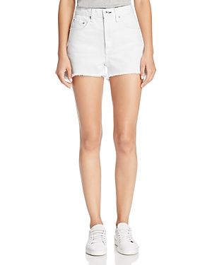 rag & bone/Jean Justine High-Rise Denim Shorts in White | Bloomingdale's (US)