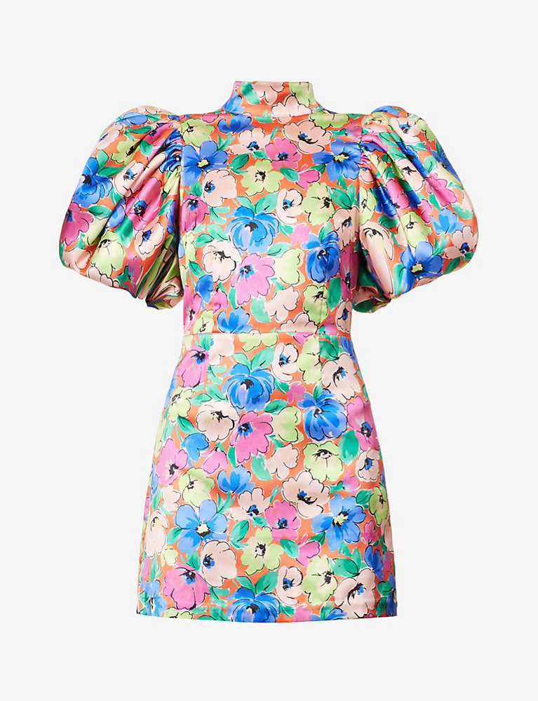 Floral-print recycled polyester-blend mini dress | Selfridges