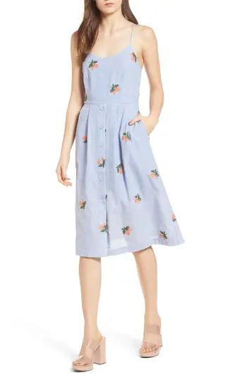 Women's J.o.a. Embroidered Midi Dress | Nordstrom