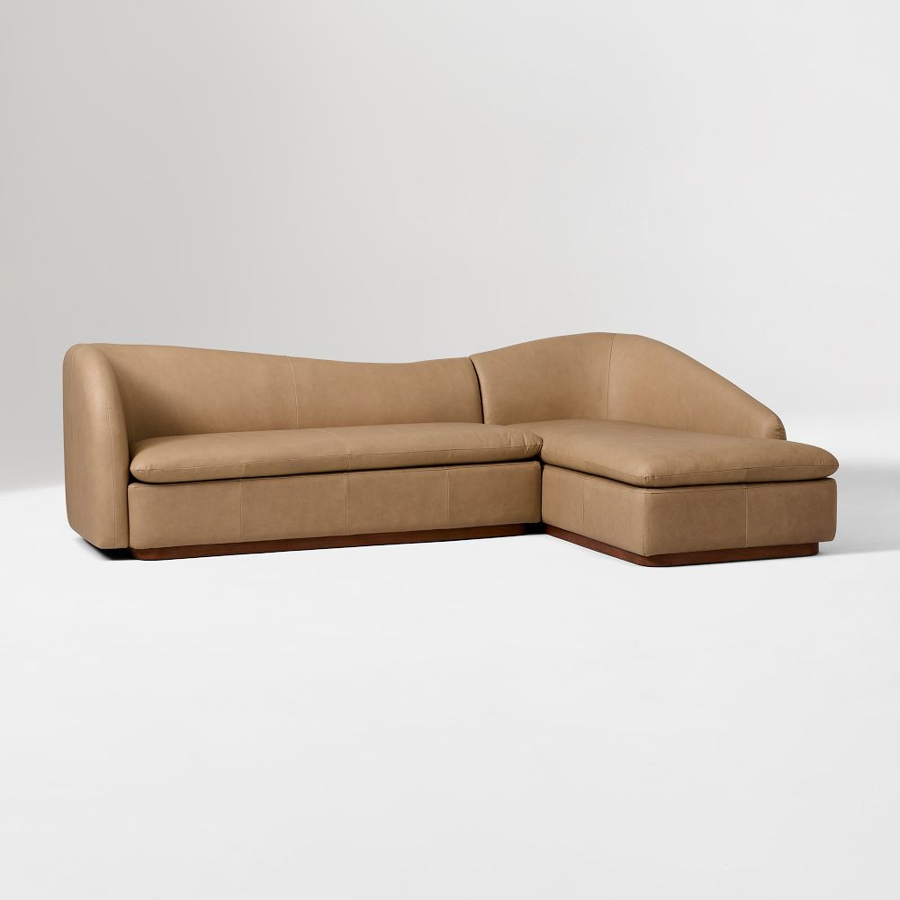 Kaufman Leather 2-Piece Chaise Sectional (105.5") | West Elm (US)