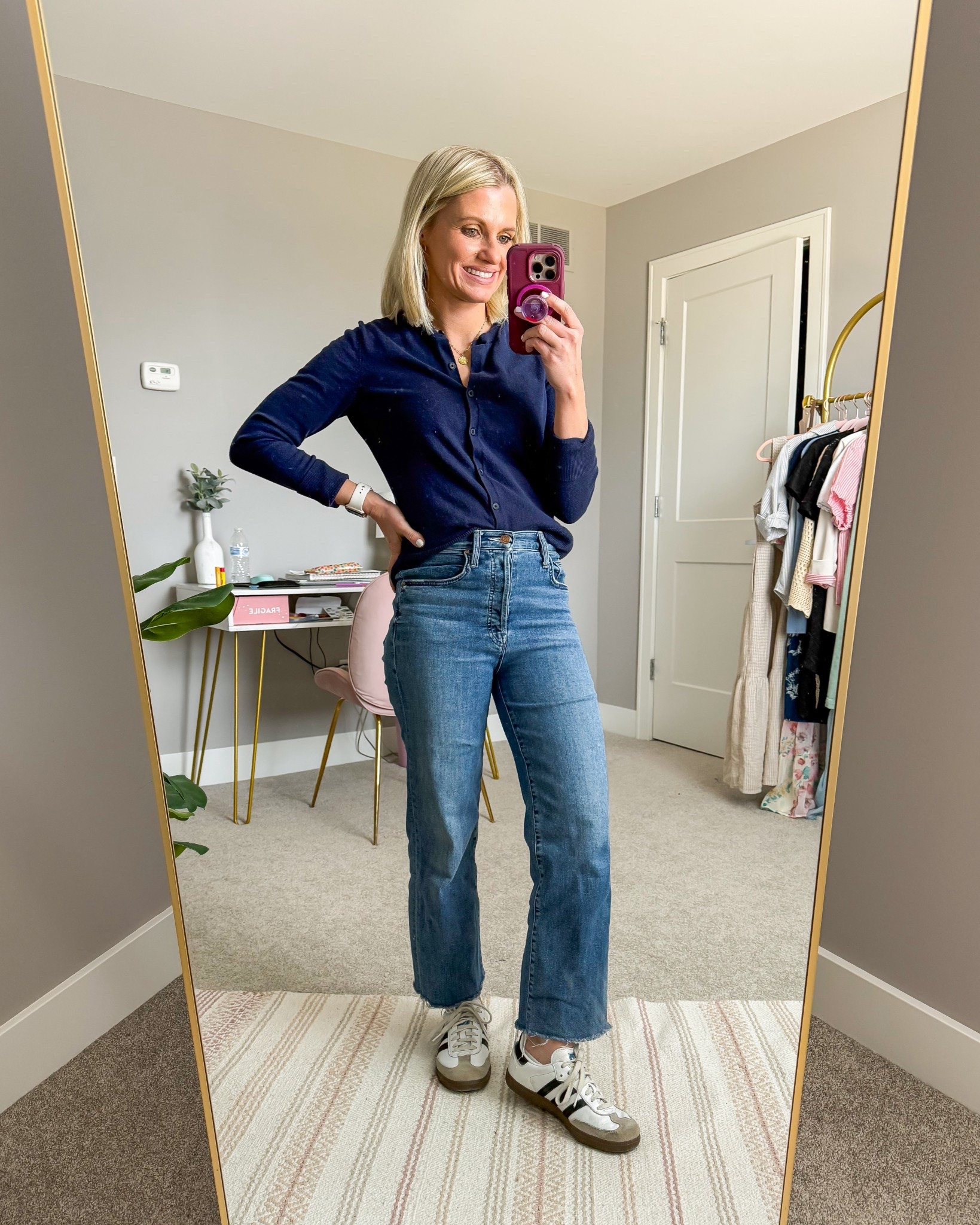 One of my go-to spring outfits! I love this cardigan from Gap Factory! I’m wearing a small! 
My jeans are from Mother, but ai thrifted them off Poshmark! They are splurge worthy jeans! 

#LTKPetite #LTKootd #LTKOver40