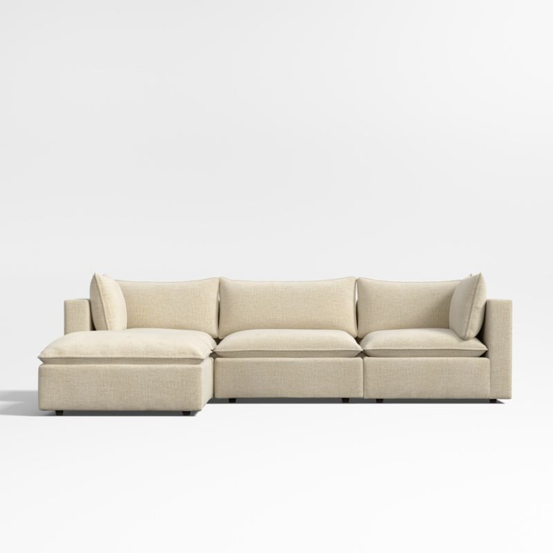 Lotus Deep Modular 4-Piece Reversible Sectional Sofa with Ottoman | Crate & Barrel