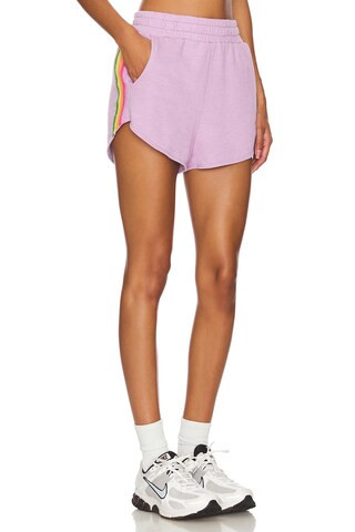 Aviator Nation 5 Stripe Lounge Short in Mauve/pink Green from Revolve.com | Revolve Clothing (Global)