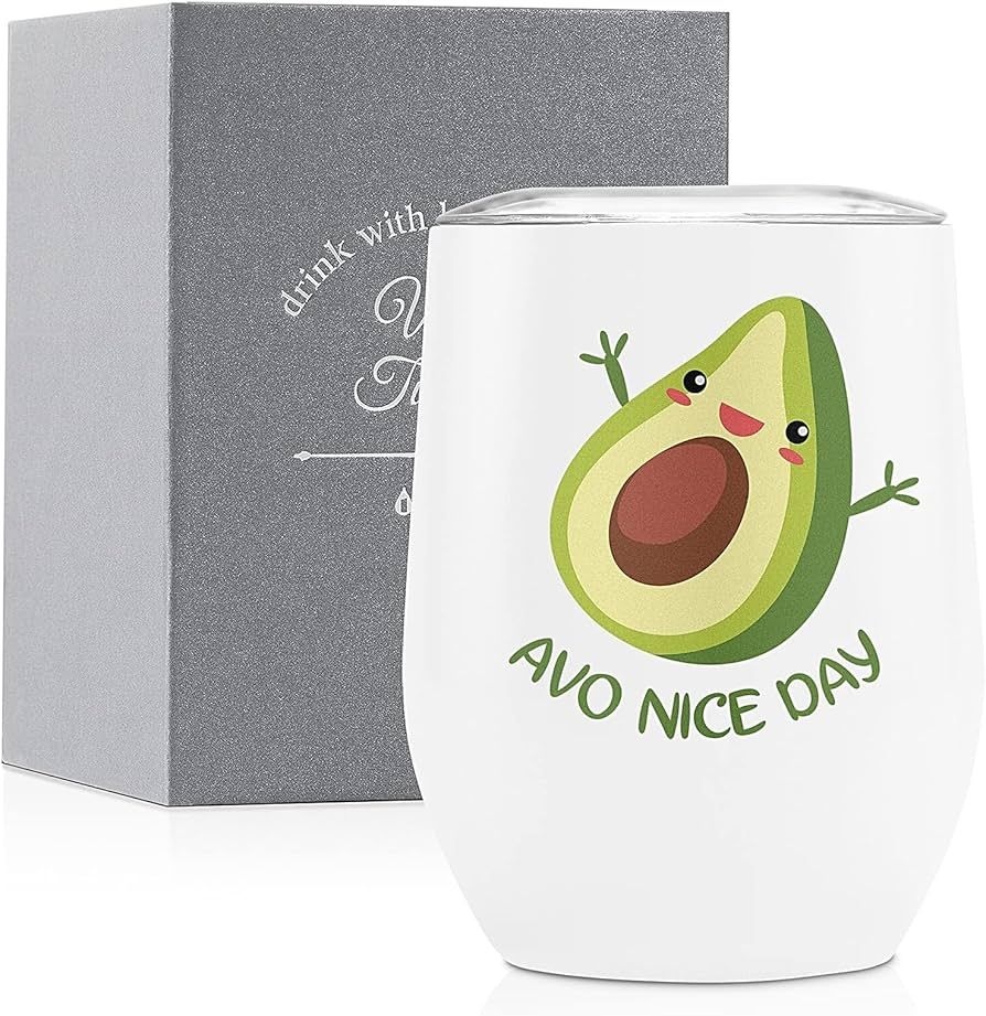 Onebttl Funny Avocado Wine Tumbler Cup for Women - Avo Nice Day - Cute Avocado Gifts Motivational... | Amazon (US)