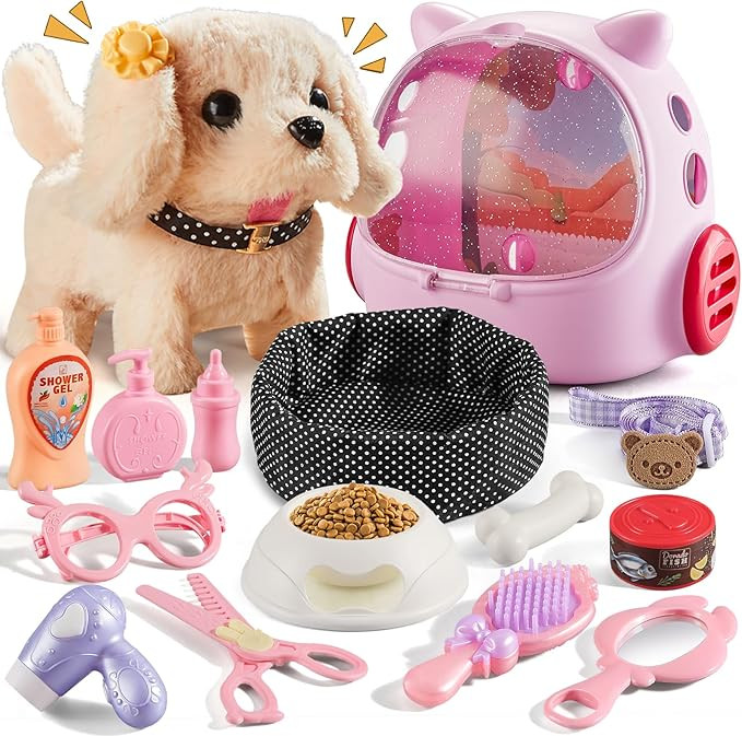 16 Pcs Robot Dog Toys for Girls, Toys for 3 4 5 6 7 8 Year Old Girls Kids Boys, Realistic Robot P... | Amazon (US)