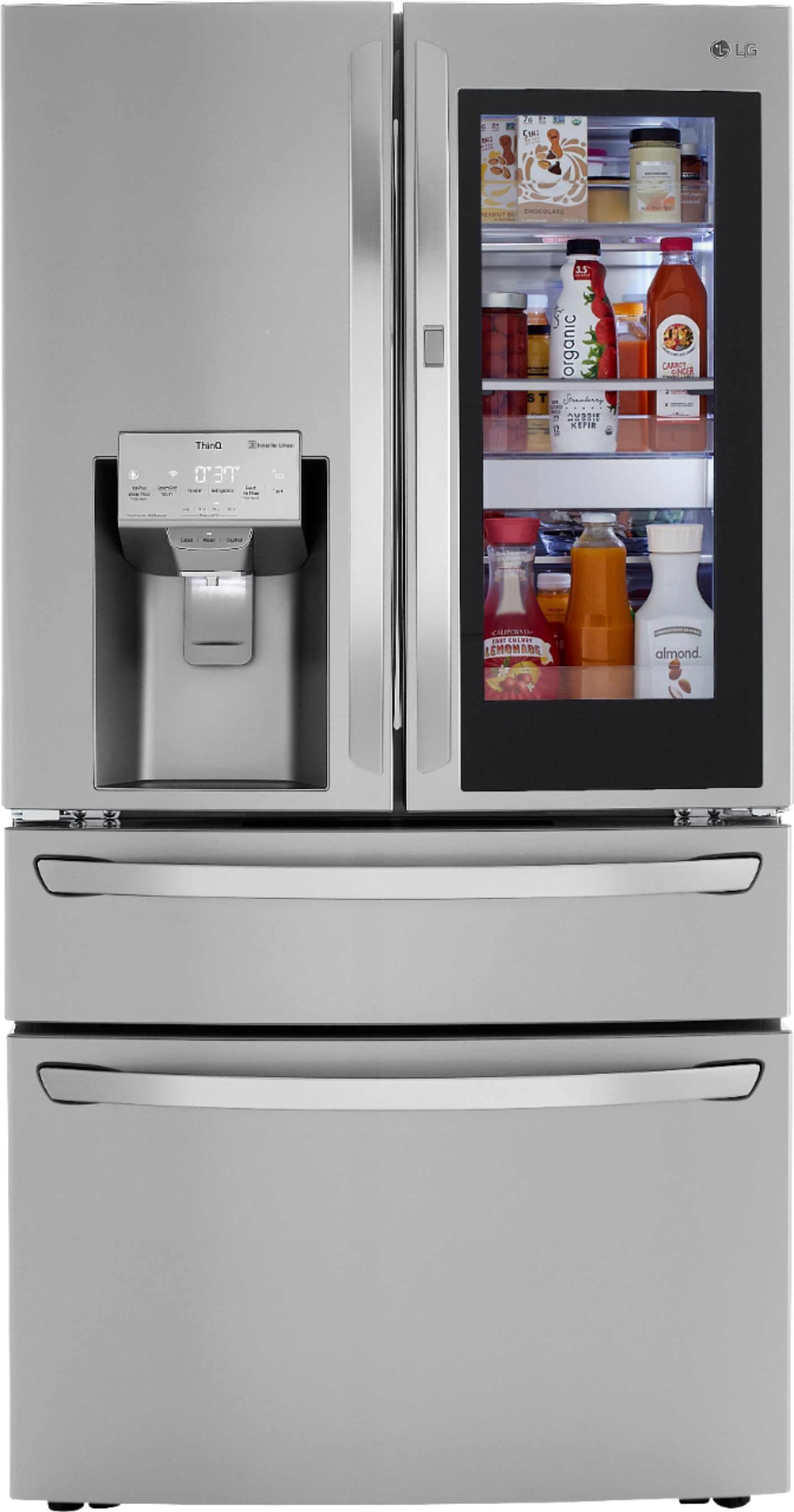 LG 22.5 Cu. Ft. 4-Door French Door Counter-Depth Refrigerator with InstaView Door-in-Door and Cra... | Best Buy U.S.