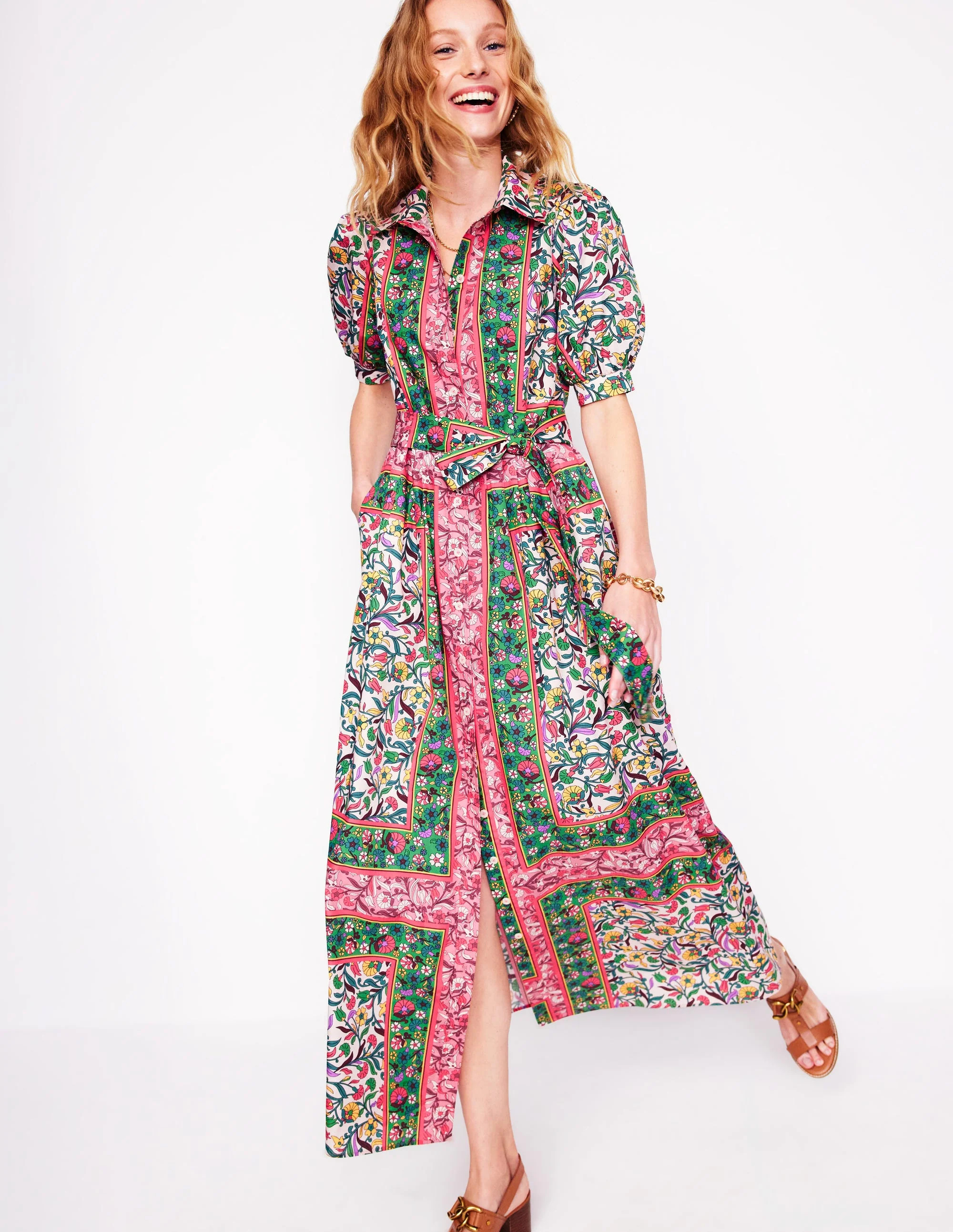 Alexa Maxi Shirt Dress-Multi, Enchanting Vine | Boden (US)