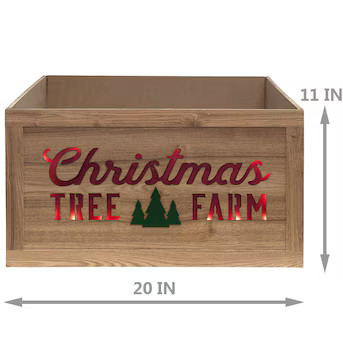 Holiday Living 20-in Brown Tree Collar Tree Skirt | Lowe's