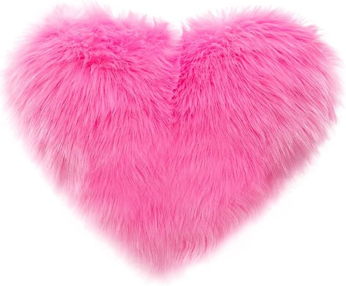 unlockgift Fluffy Heart Shaped Pillow, Plush Love Pillow Cushion, Decor for for Living Room/Bed R... | Amazon (US)