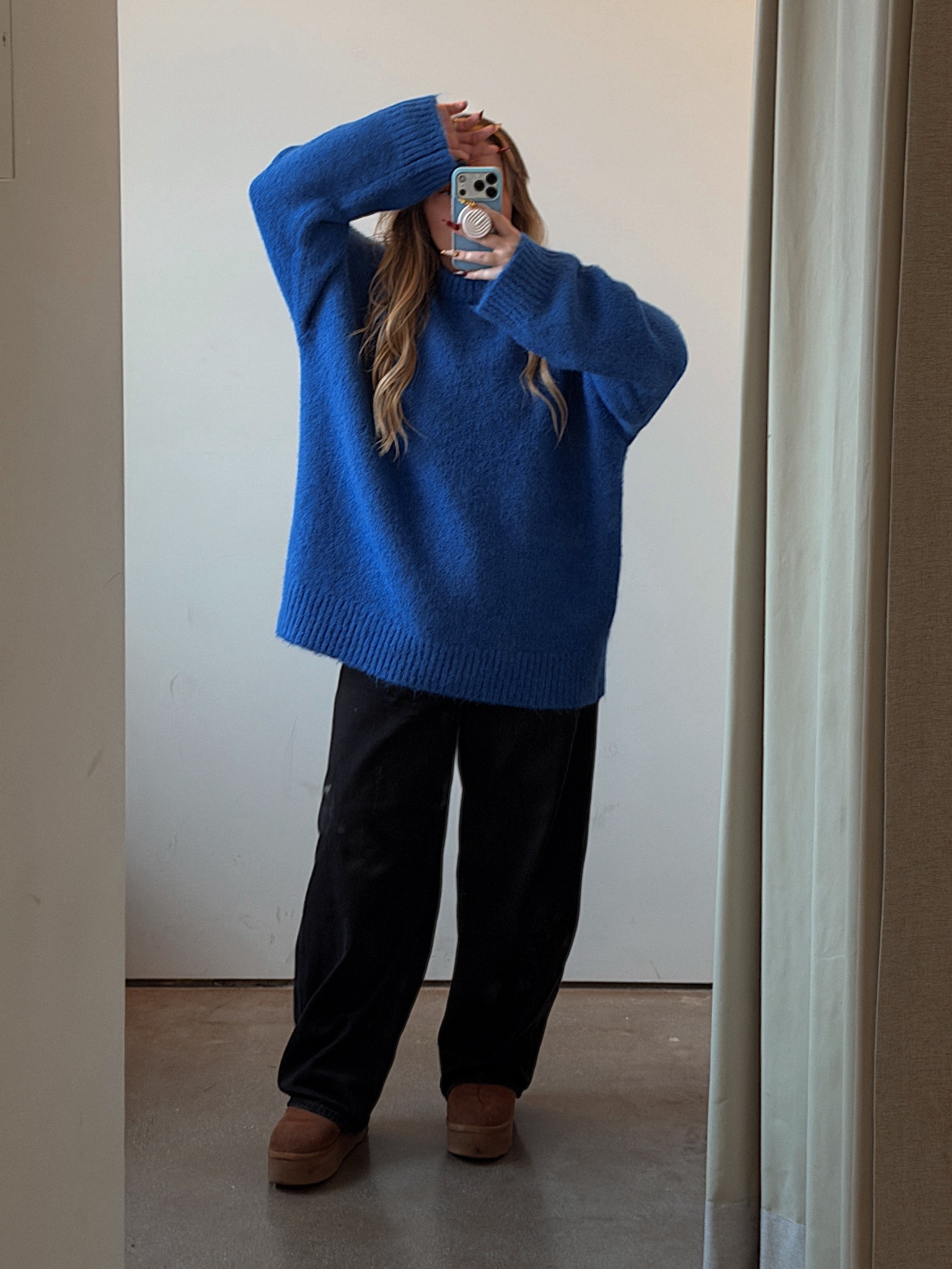 went with a size down but this chunky blue oak and fort sweater was on sale and therefore an immediate buy
jeans — uniqlo
fake uggs — amazon

#LTKHoliday #LTKSaleAlert #LTKFindsUnder50