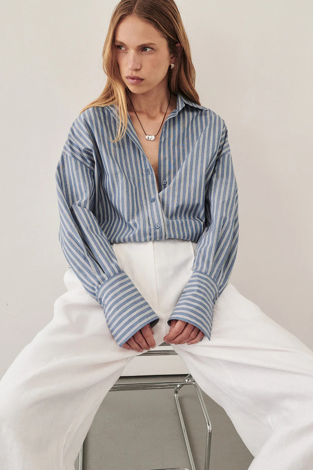 GRACIE BLUE STRIPE SHIRT | DISSH