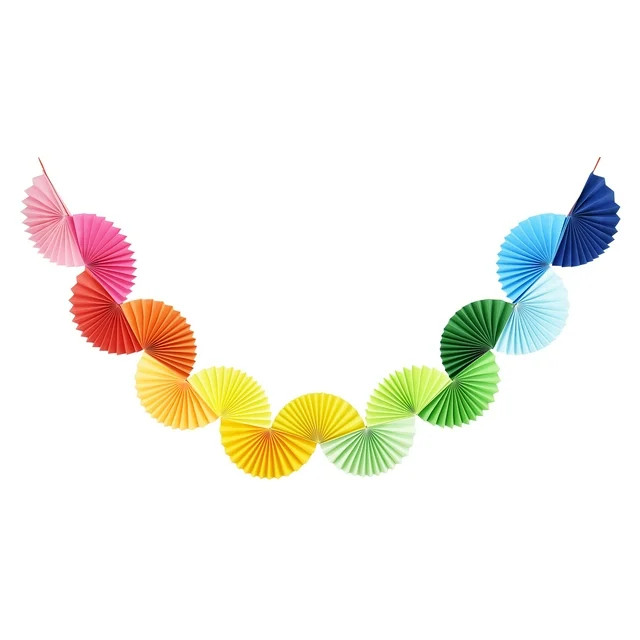 Multi-Color Paper Fan Party Banner, 5.5', by Way To Celebrate | Walmart (US)