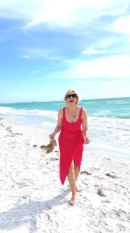 Looking for that perfect vacation dress? Nothing says beach ready then this gorgeous coral tank dress from @frenchconnection. 

I love how it fits in all the right places. The wrap front detailing is stretchy, comfy and flatters the tummy area. I've finished it off with some gorgeous jewelry pieces from @deandavidson Nomad Collection.


#LTKVideo #LTKOver40