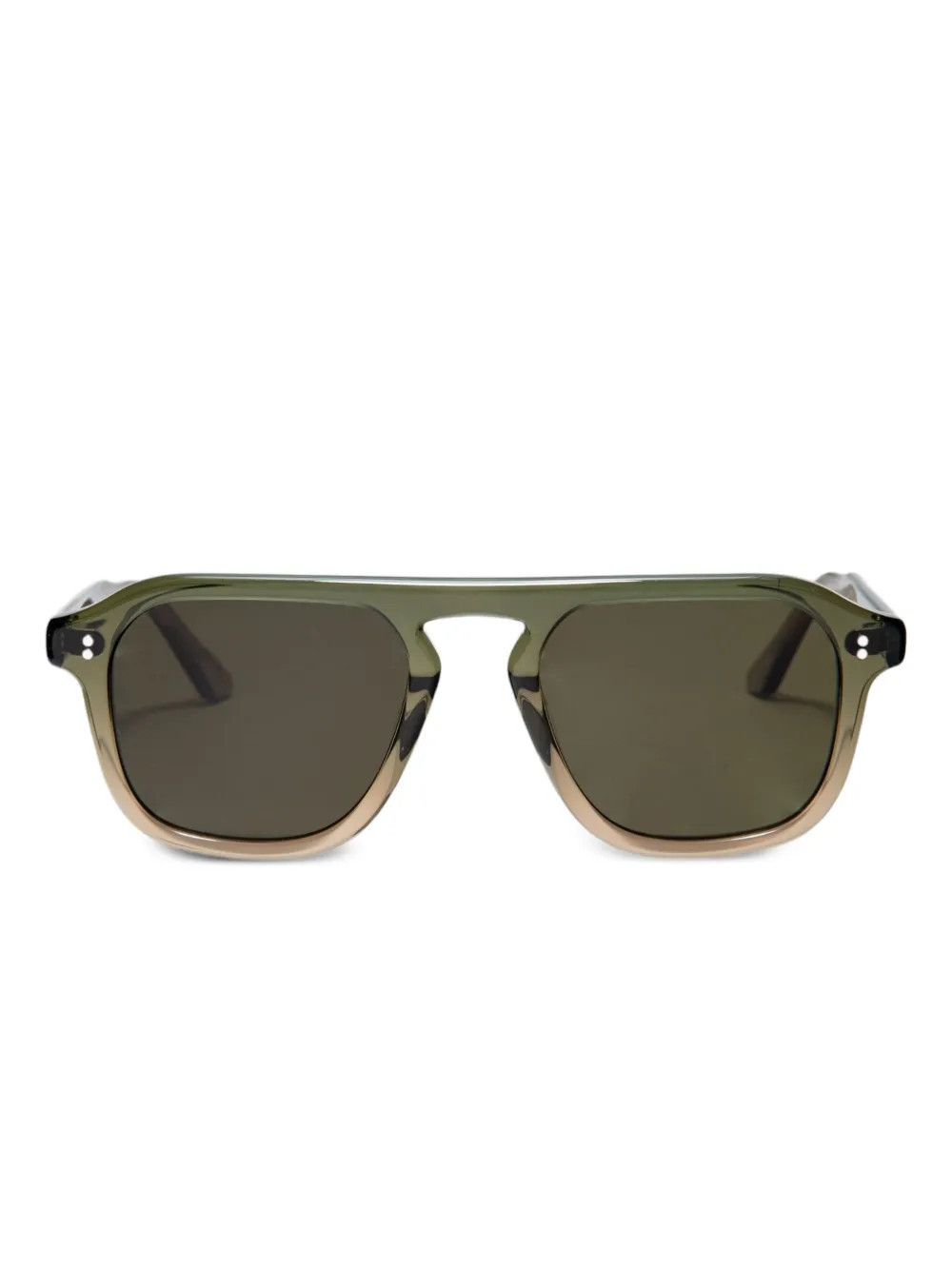 Krewe Du Optic half-rim square sunglasses - Green | Farfetch Global