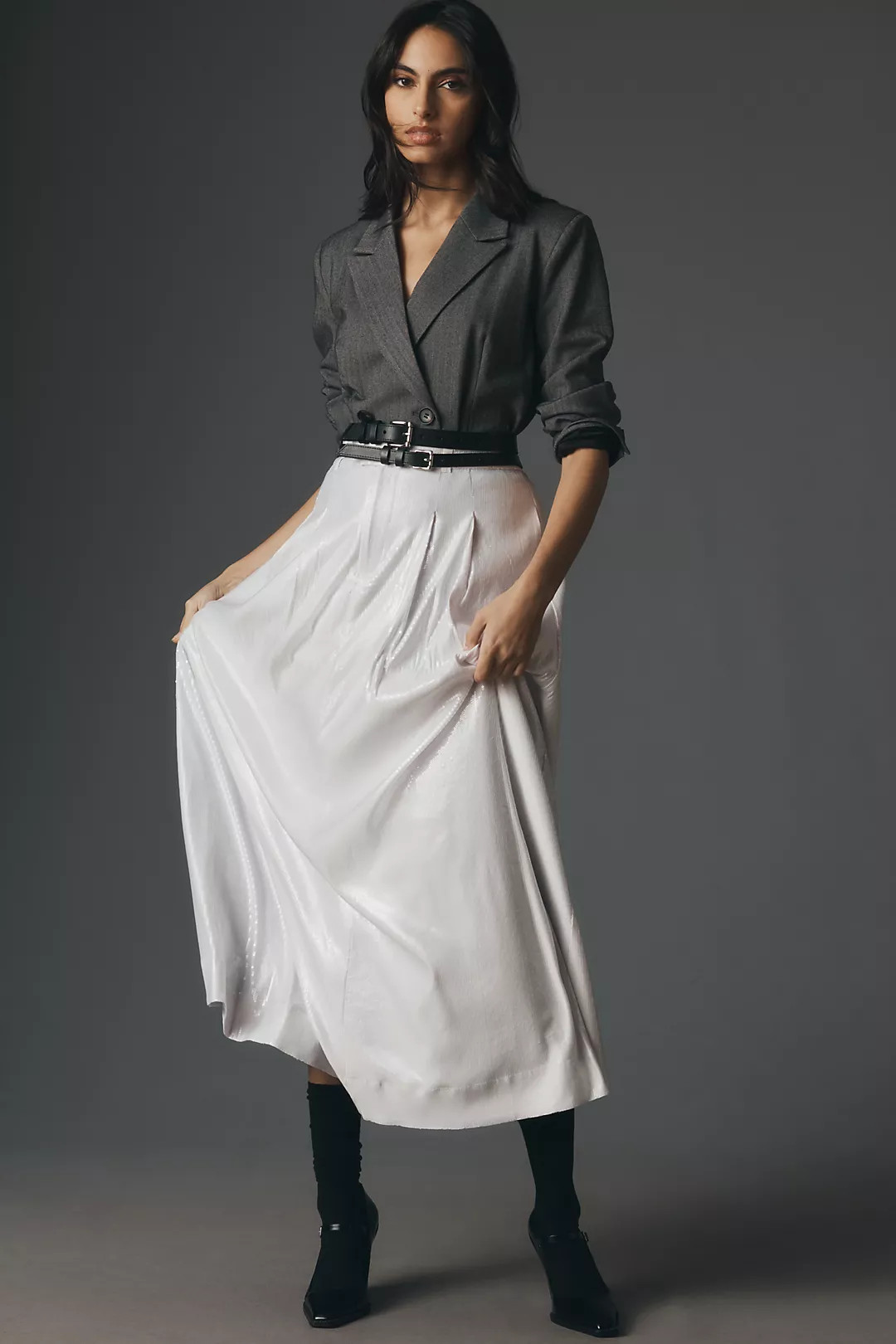 The Avery Pleated Maxi Skirt by Maeve: Sequin Edition | Anthropologie (US)