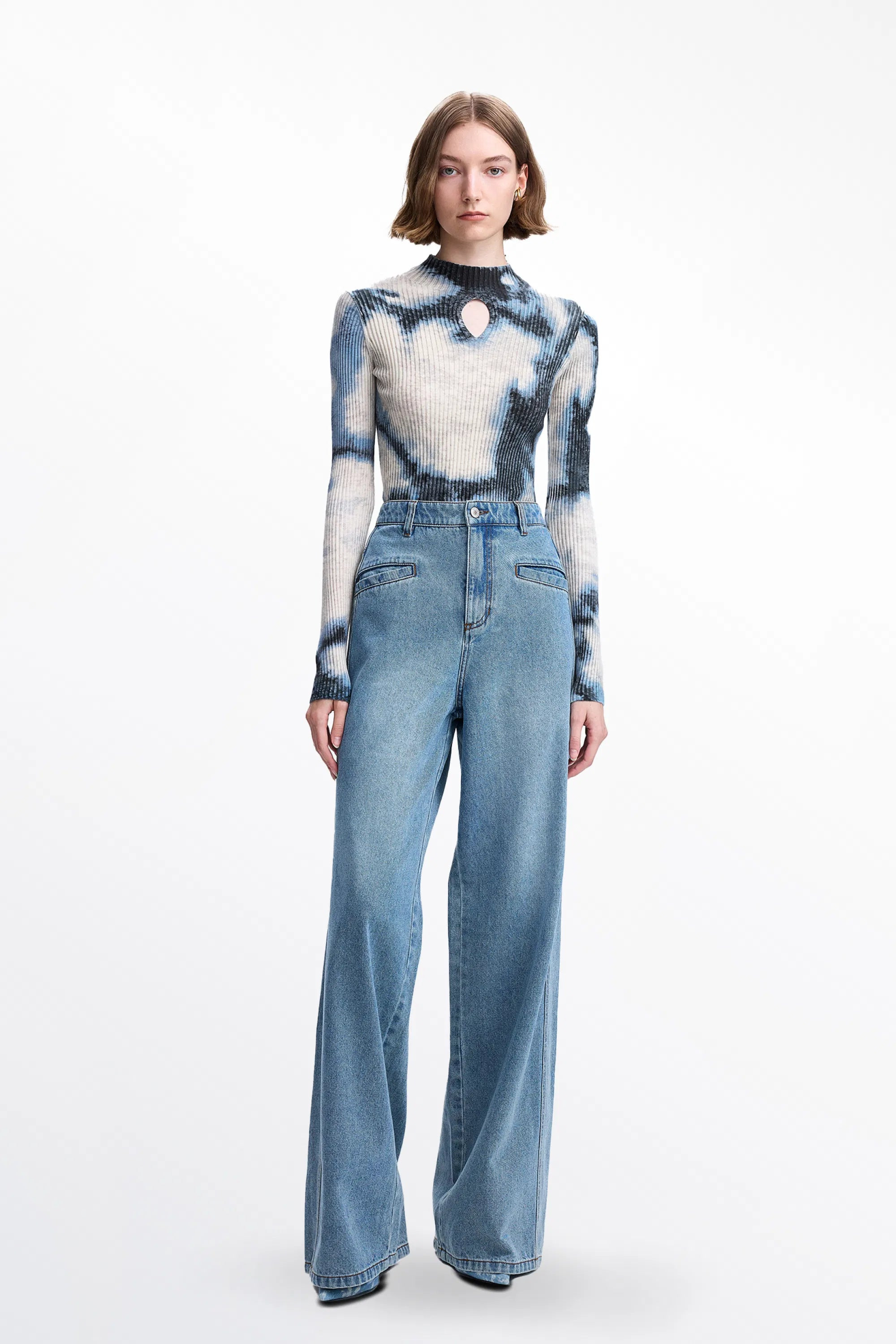 Ink Fitted Knit Top in Lightweight Cotton Knit | Fabrique