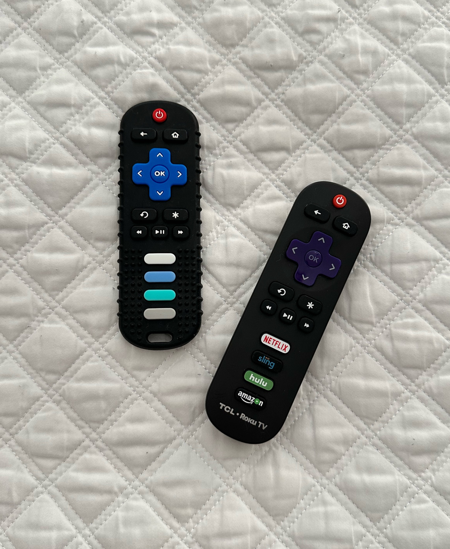 Fake remote on the left baby teether. so far he’s fooled 

#LTKBaby #LTKBump #LTKFindsUnder50
