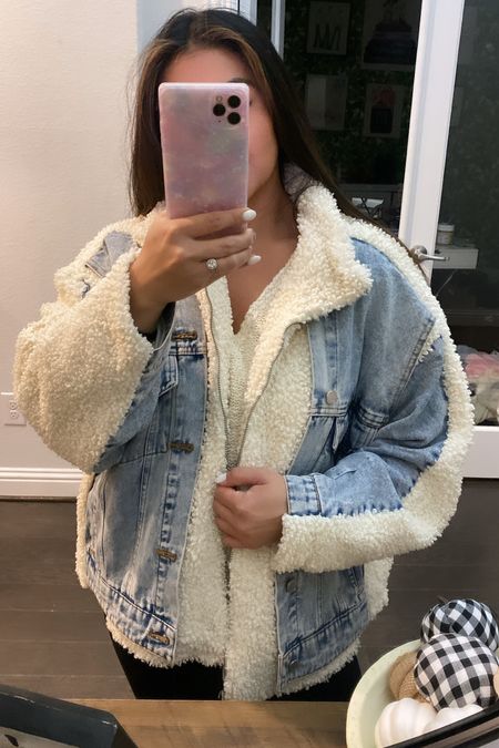 Closer look at my denim/sherpa jacket from today 
