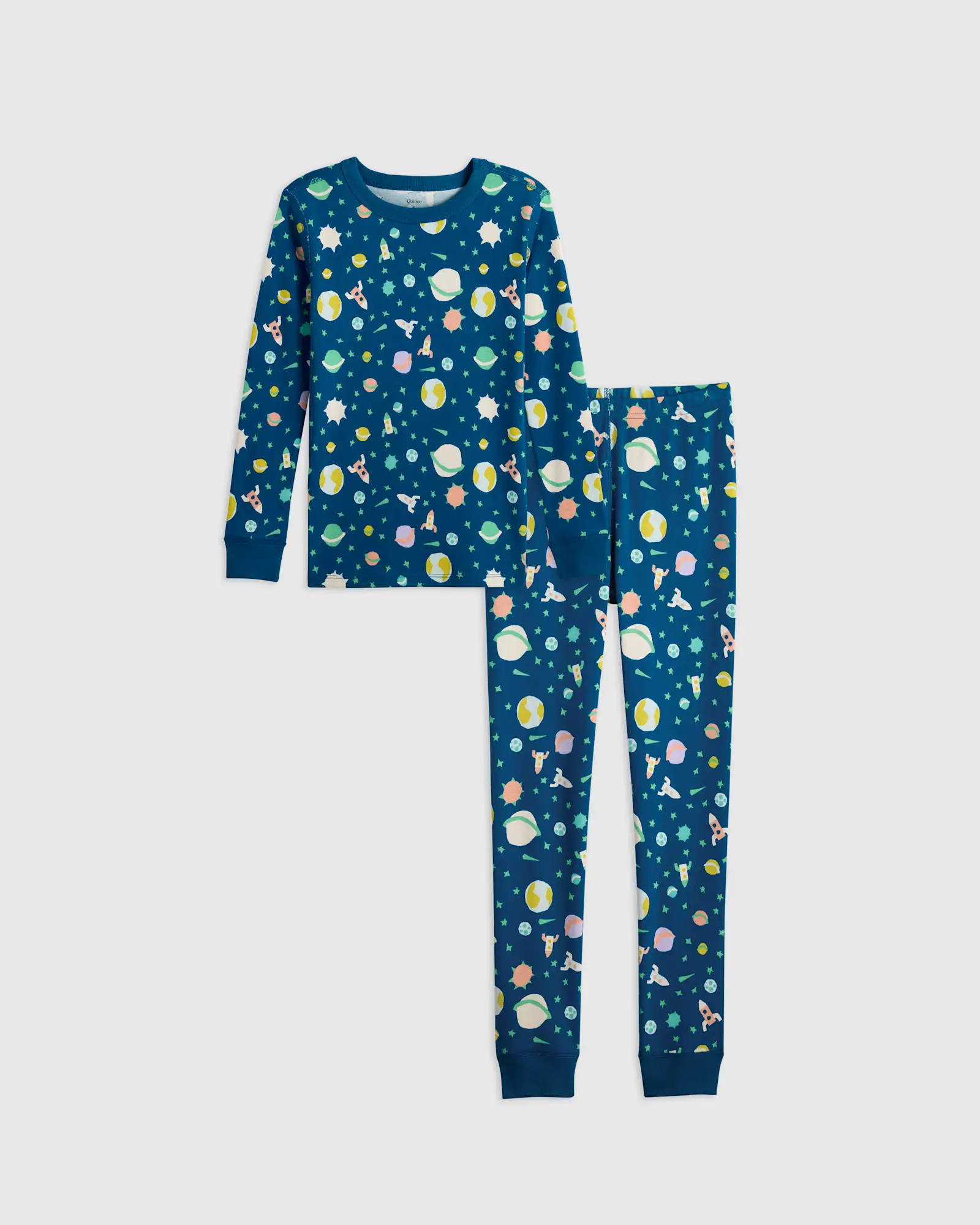 100% Organic Cotton Long Sleeve and Pant Pajama Set | Quince