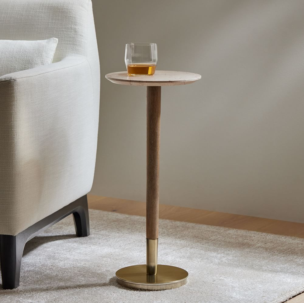 Mid-Century Marble Drink Table (9.5") | West Elm (US)