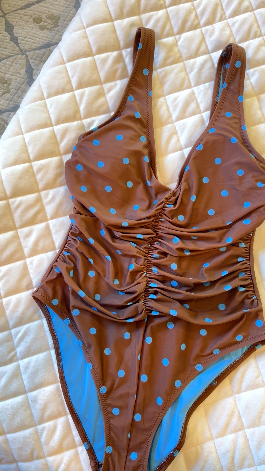 Aerie is easily my favorite place to buy swimsuits for my self - loving this brown and blue polka dot swimsuit! 🩵

#LTKmomlife #LTKBump #LTKSeasonal
