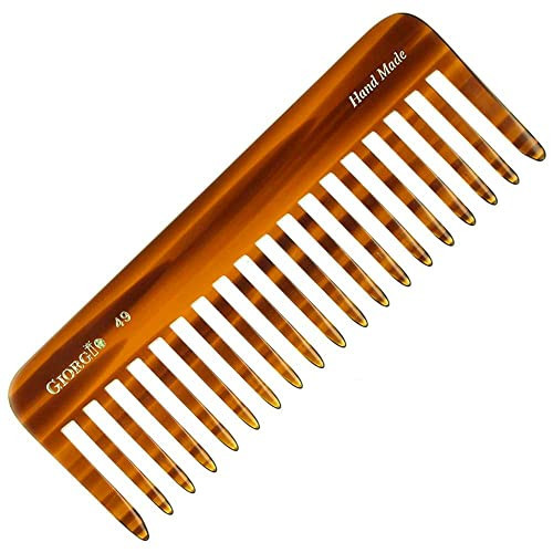 Giorgio G49 Large 5.75 Inch Detangling Comb, Wide Teeth for Thick Curly Wavy Hair. Long Hair Detangler Comb For Wet and Dry. Handmade of Quality Cellulose, Saw-Cut, Hand Polished, Tortoise Shell | Amazon (US)