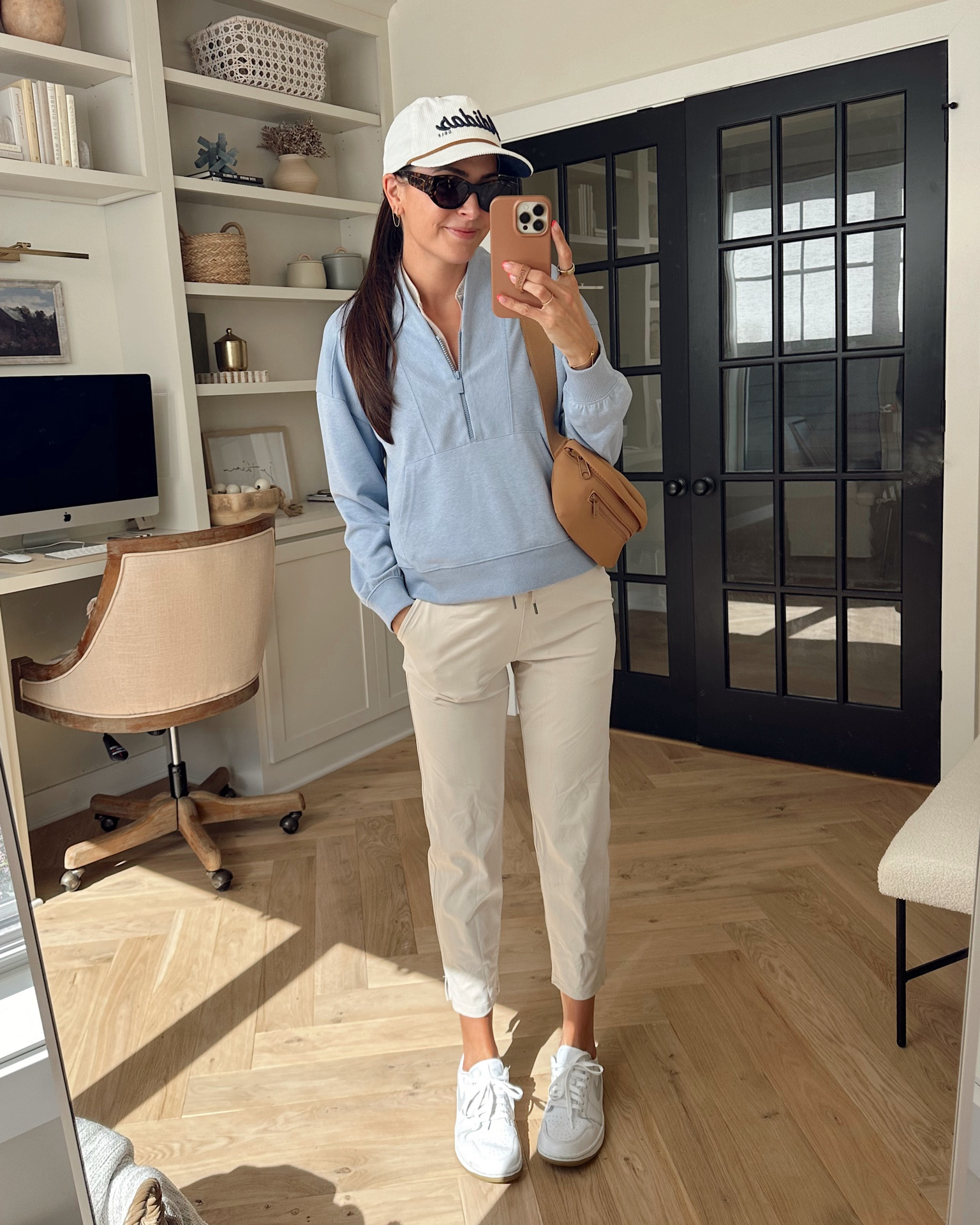 Spring golf outfit ⛳️ 
Pullover: true to size (S) 
Mock neck tank: true to size (S) 
Pants: true to size (S) really comfy and bump friendly! 
Golf sneakers: true to size 

#LTKBump #LTKFitness #LTKActive