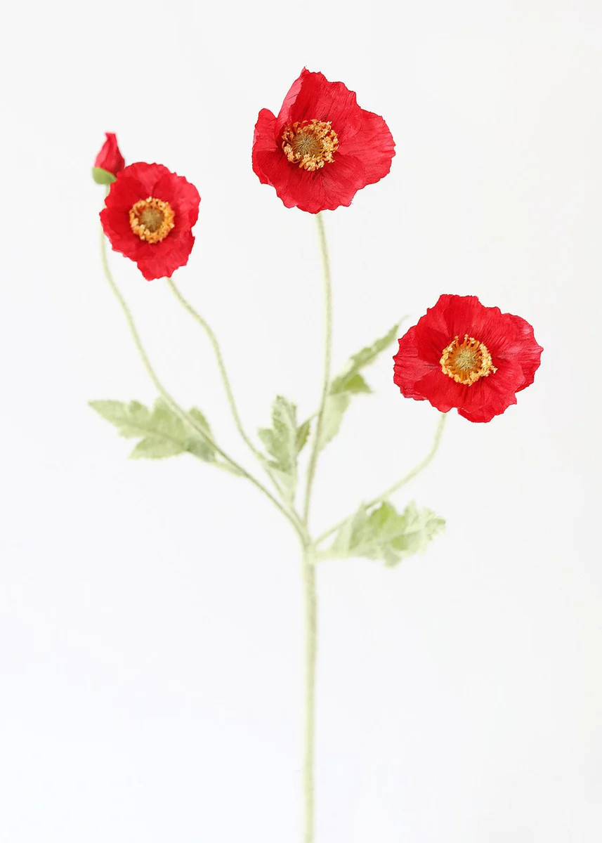 Red Fake Poppy Flower - 23 | Afloral