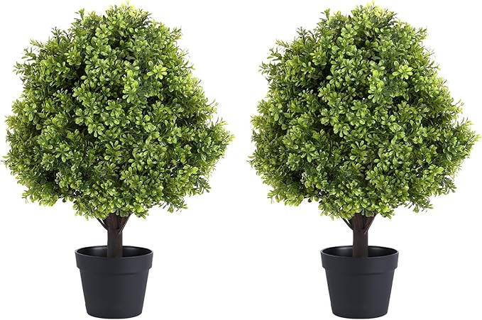 THE BLOOM TIMES 2ft Boxwood Balls Topiary Trees Artificial Outdoor Set of 2, 24" UV Resistant Fau... | Amazon (US)