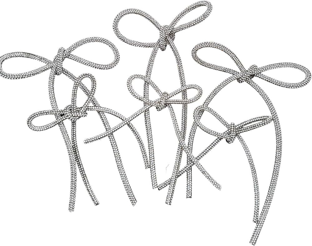 Oversize Rhinestone bow glass rope bow brooch glitter tupe trim Rhinestone Trim Rope Cord for Cra... | Amazon (US)