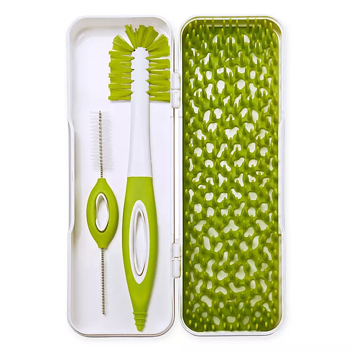 Boon TRIP Travel Drying Rack & Bottle Brushes in White | buybuy BABY