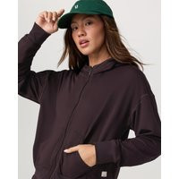 Vuori Halo Modern Full Zip Hoodie | Raisin | Large | Vuori Clothing (US & Canada)