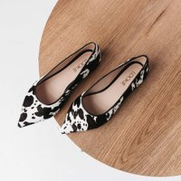 Ballet Flats Cow Printed Leather With Closed Pointy Toe, Slip On Animal Shoes, Handmade Custom Limited Edition Pumps | Etsy (US)