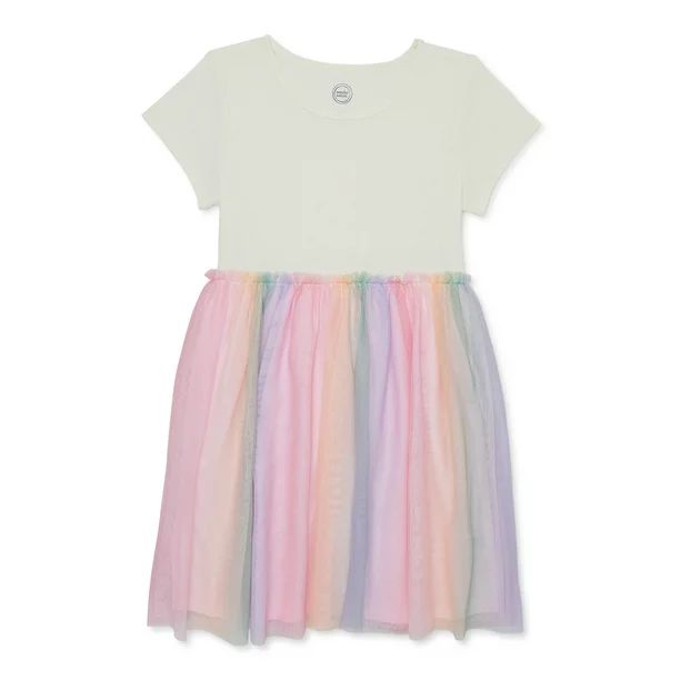Wonder Nation Girls Short Sleeve Tutu Dress, Sizes 4-18 & Plus | Walmart (US)