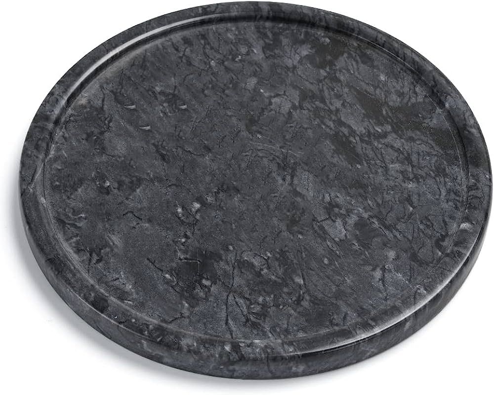 Moreast Genuine Black Marble Tray, Natural Stone Round Tray, Decorative Marble Tray, High End Bat... | Amazon (US)
