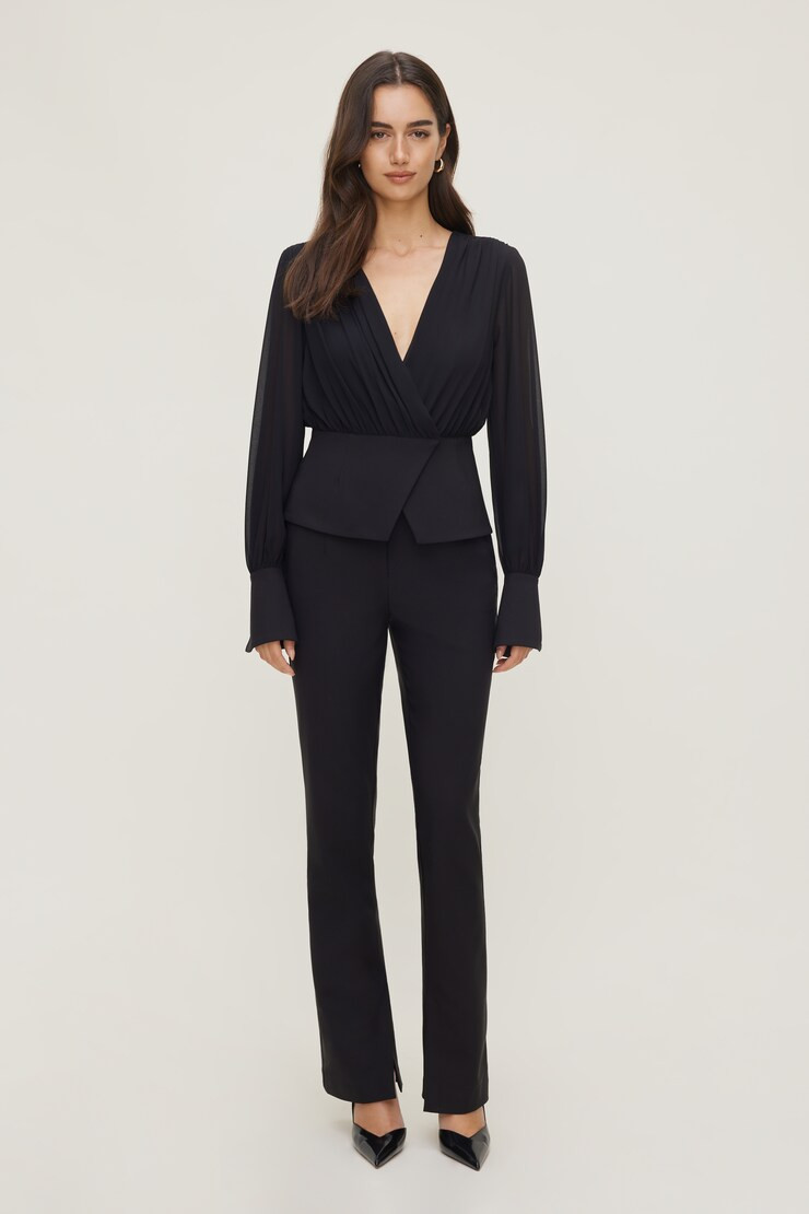 Sheer Wrap Blouse | Dynamite Clothing