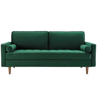 Vitale Velvet 73" Recessed Arms Sofa Corrigan StudioÂ® Fabric: Green | Wayfair North America