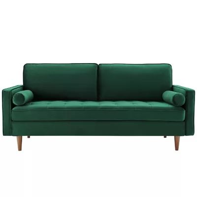 Vitale Velvet 73" Recessed Arms Sofa Corrigan StudioÂ® Fabric: Green | Wayfair North America