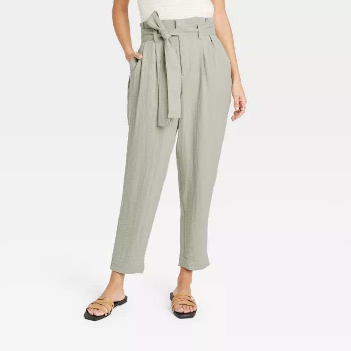Women's High-Rise Paperbag Ankle Pants - A New Day™ | Target