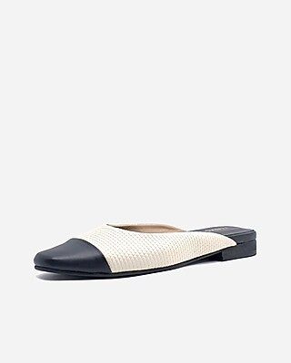 Kaanas Two-Tone Snake-Embossed Leather Mules | Express