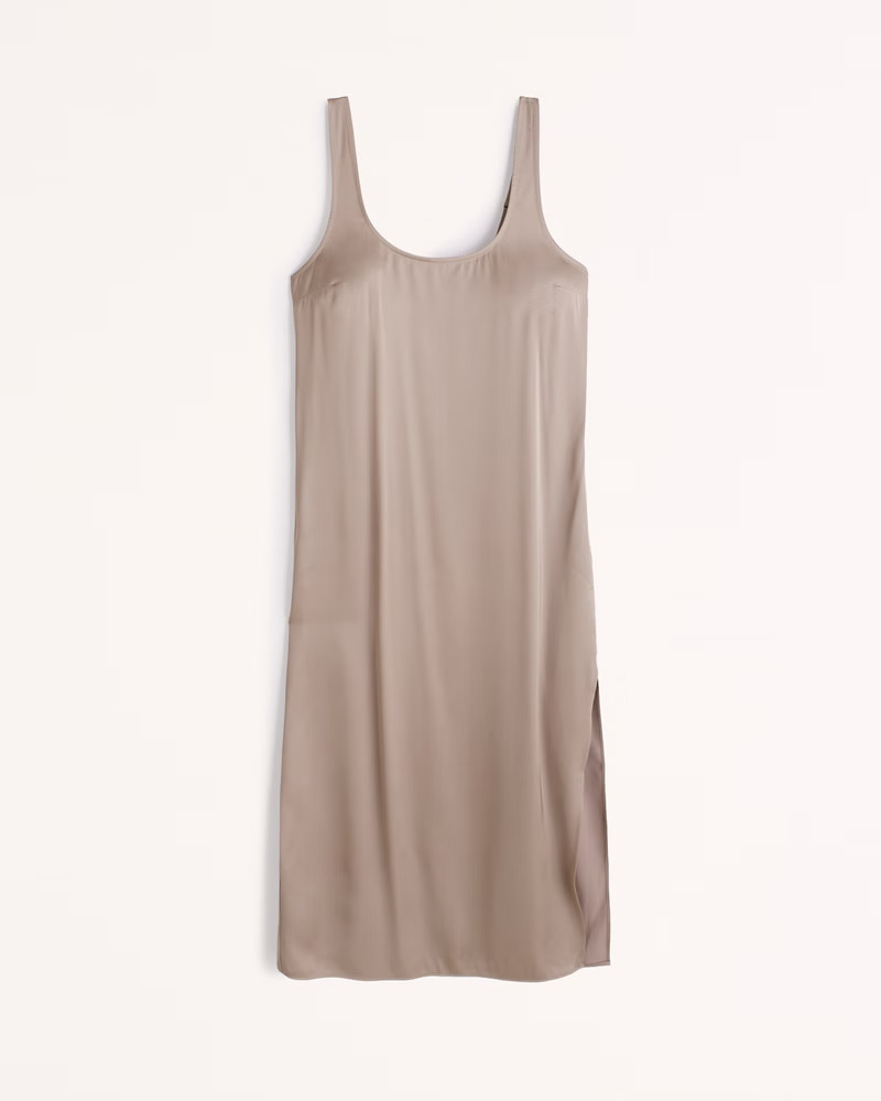 Satin Slip Midi Dress | Abercrombie & Fitch (US)