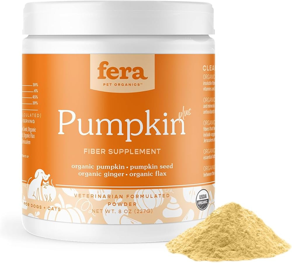 Fera Pet Organics Pumpkin Plus Fiber Supplement for Pets - Vet Created - Dog & Cat Regularity & G... | Amazon (US)